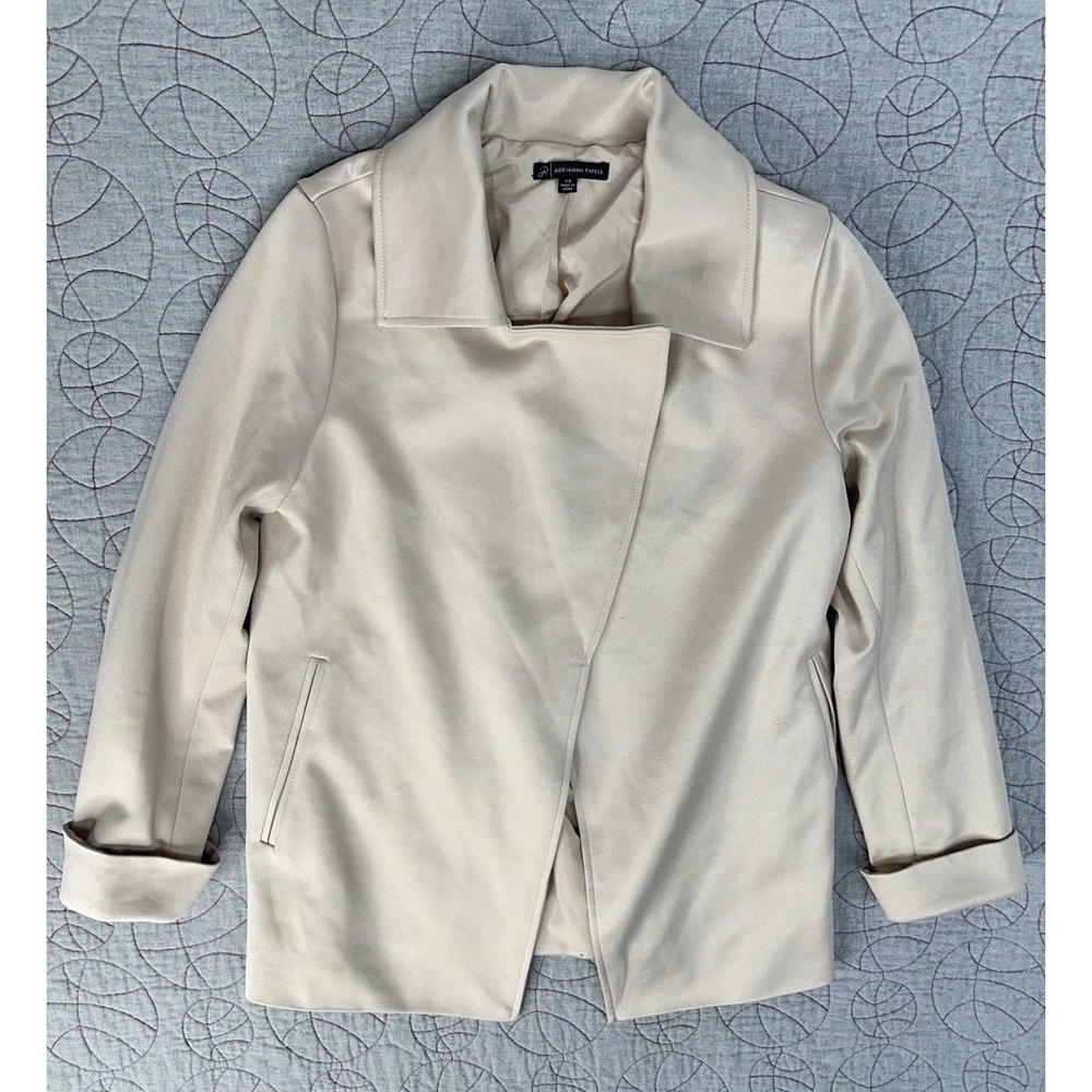 Adrianna Papell Drape Front Blazer Champagne Blush / Women's XS